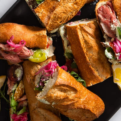 Lamb steak sandwiches