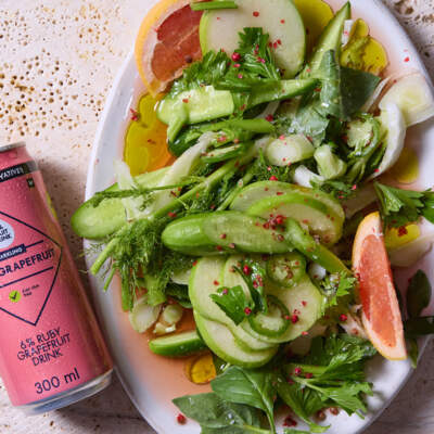 Apple-and-cucumber salad with garlic dressing