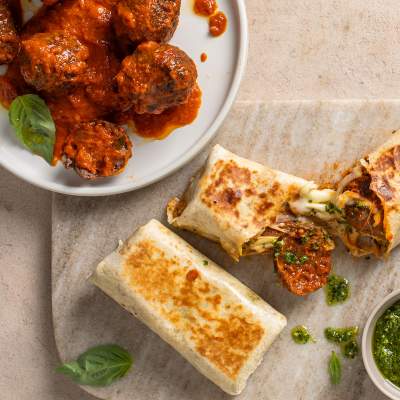 Ostrich frikkadel wraps