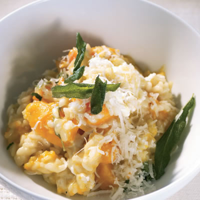 Butternut and goat’s-milk cheese risotto