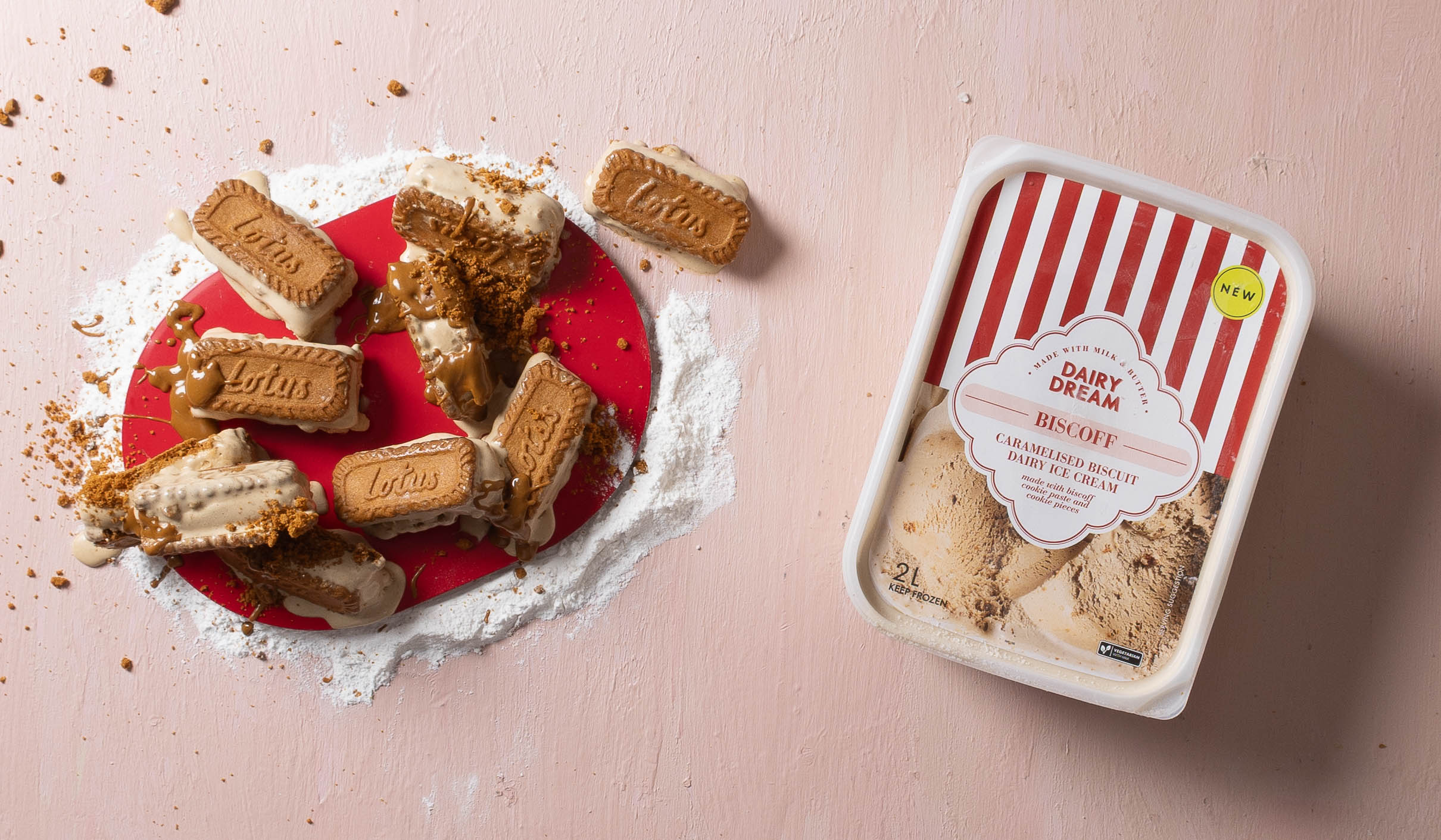 Biscoff ice-cream sandwiches