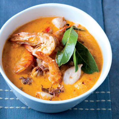 Silky smooth red pepper fish soup