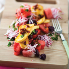 Grilled halloumi and watermelon salad