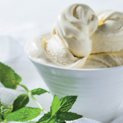 Home-made mint ice cream