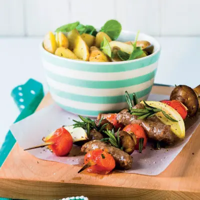 Lamb And Veg Kebabs With Warm Potato And Watercress Salad | Woolworths Taste