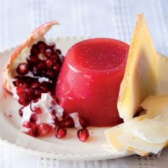 Gruyere with watermelon and pomegranate jelly