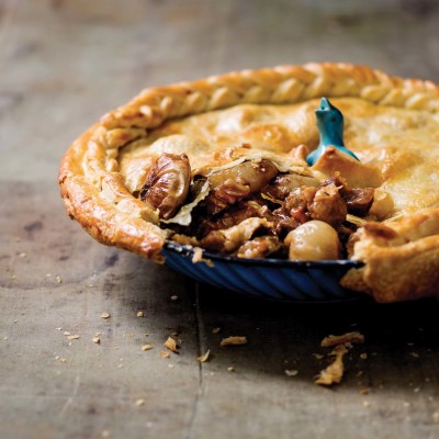 Beef-and-beer pie with slow-roasted cipollini onions