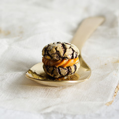 American-style chocolate-and gold crinkles