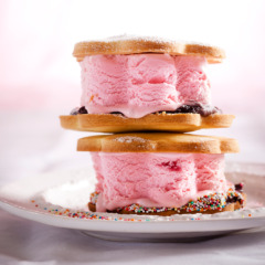 Strawberry ice-cream sandwich