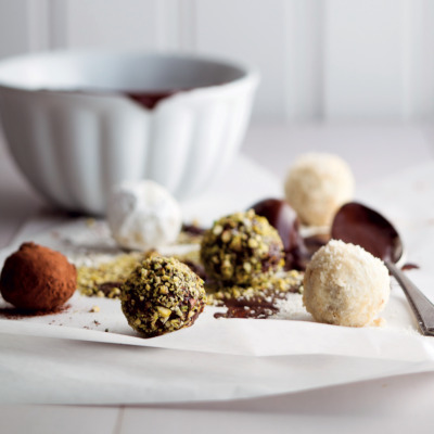 Coffee-and-nut truffles
