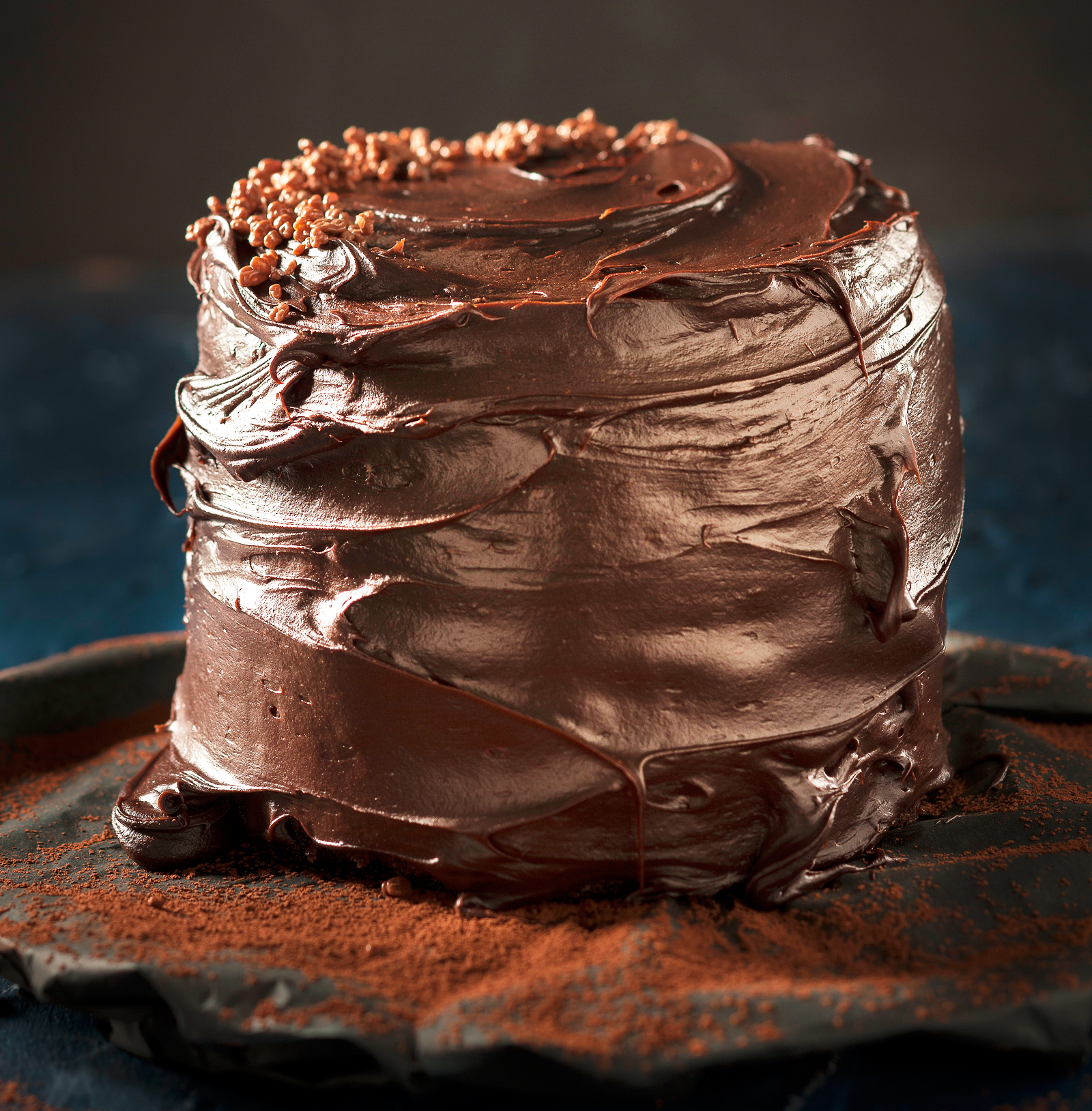 moist chocolate cake with coconut ganache and white chocolate cream