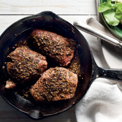 Zaatar-Spiced Ostrich Steaks with Tahini Sauce