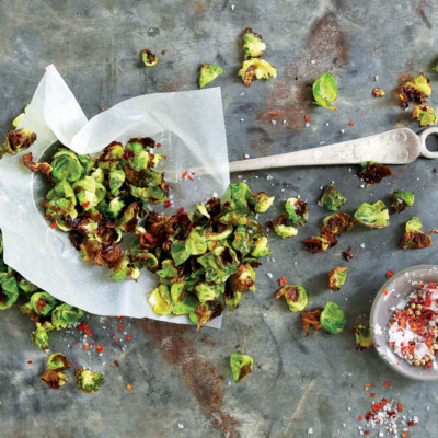 Salty brussels sprout chips