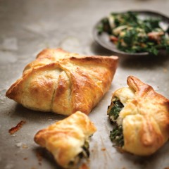 Spinach-and-bacon pies with cream-cheese pastry