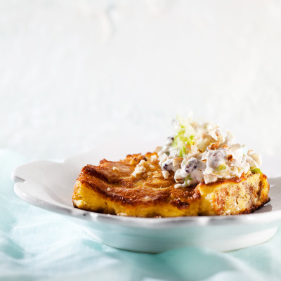 Coconut French toast with apple yoghurt