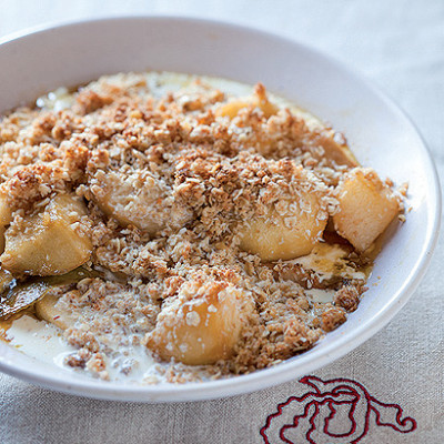 Apple and pear coconut crumble