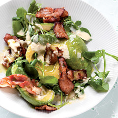 Avocado, bacon and watercress salad with horseradish dressing