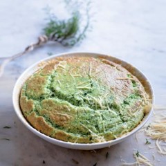 Baby spinach and gruyere souffle