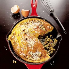 Baked caramelised onion and Parmesan omelette