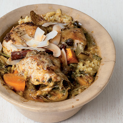 Baked coconut and chicken curry