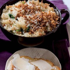 Baked spinach risotto