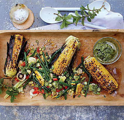 Braaied corn salad with basil pesto dressing | Woolworths TASTE