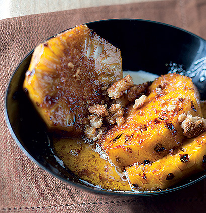 Buttery rum pineapple with crushed ginger biscuits | Woolworths TASTE