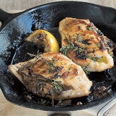 Camembert and caramelised onion stuffed chicken breasts