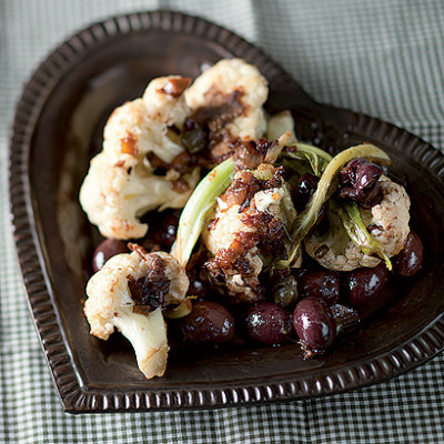 Cauliflower with anchovy and olives
