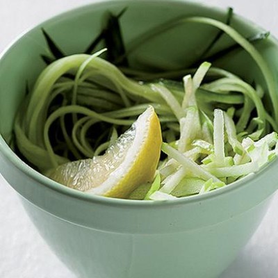 Celery, apple and cucumber Asian slaw