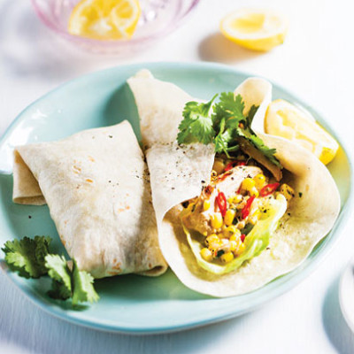 Chicken and corn wraps