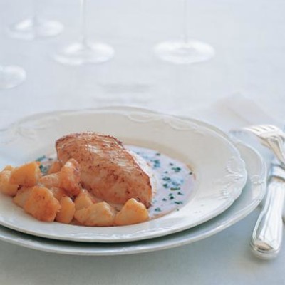 Chicken breast with a cream and port sauce