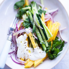 Chilled mango and cucumber salad