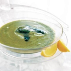Chilled summer squash and basil soup