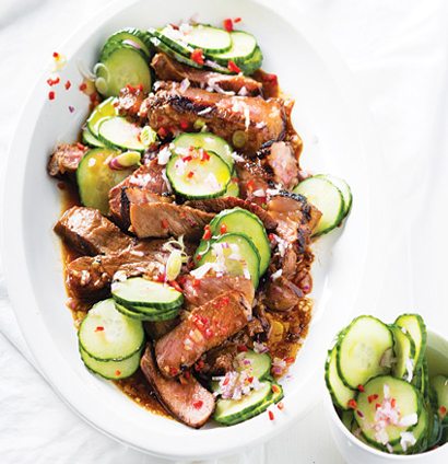 Chilli,ginger steak with pickled cucumbers | Woolworths TASTE