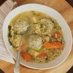 Vegetable matzo ball soup