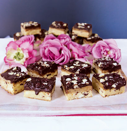 Cranberry and macadamia chocolate shortbread recipe | TASTE