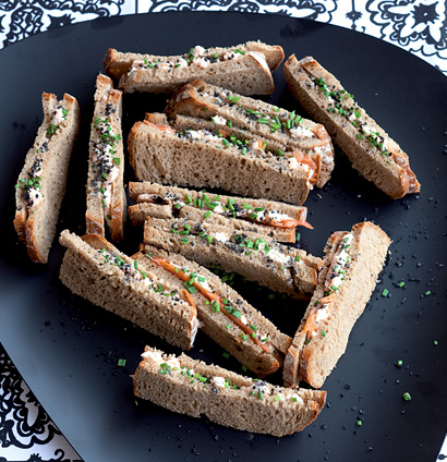 Cream cheese and prawn finger sandwiches recipe | TASTE