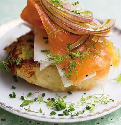 Crispy potato cakes with salmon | Recipes | Woolworths TASTE