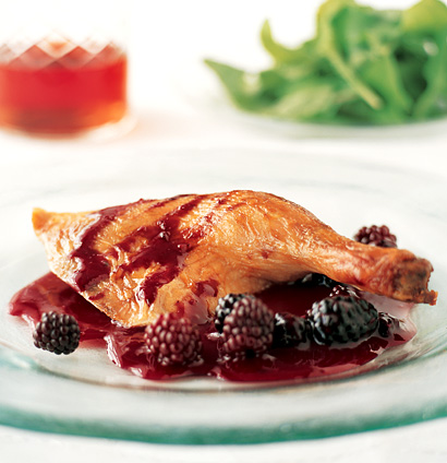 Crispy Roast Duck with Blackberry Sauce 