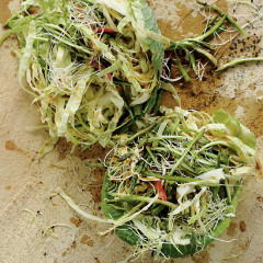 Crunchy fresh cabbage and asparagus with a spicy dressing