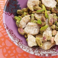 Crystallised ginger with salted pistachios