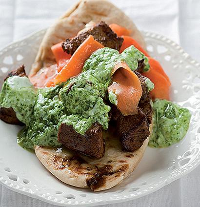 Curried beef and pawpaw naans | Woolworths TASTE