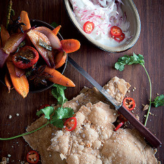 Curried pickled vegetables with sea-salt bubble bread