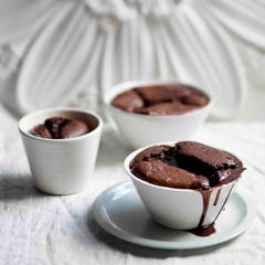 Dark chocolate souffle