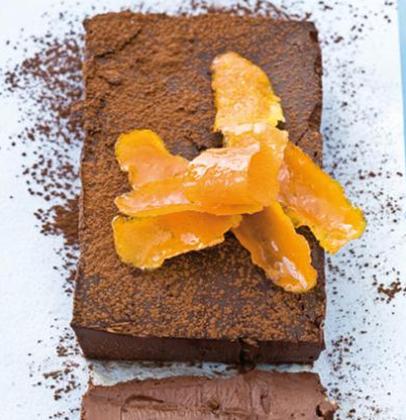 Dense chocolate and orange slab cake with candied orange | Woolworths TASTE