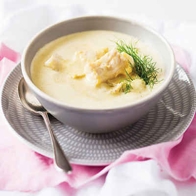 Egg-and-lemon seafood soup