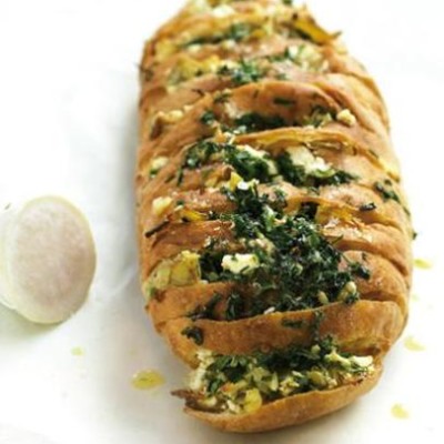 Feta, artichoke, lemon and spring-herb bread