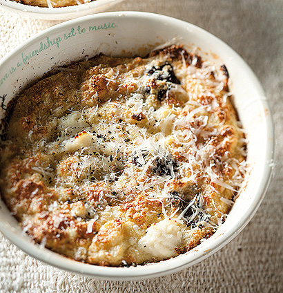 Fluffy ricotta & olive baked eggs recipe | Woolworths TASTE