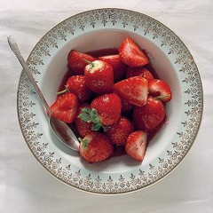 Fresh strawberries with grenadine dressing
